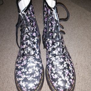 Doc martens floral boots